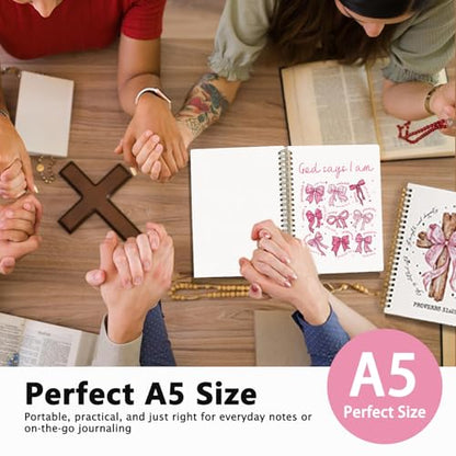 Coquette Pink Bow God Says I am Christian Noteboo Journal for Women - color: God Says I'am -pink