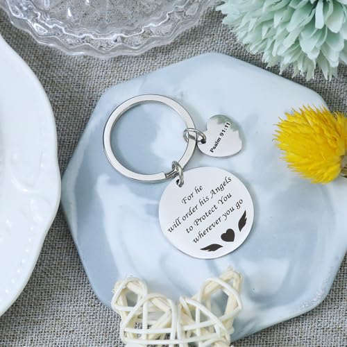 Bible Keyachain Christian Gifts for Women Cross Keychain Religious Gifts Bible Gift Faith Gift for Men - color: Psalm 91:11