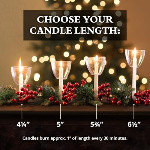 Concordia Supply 6.5" x 1/2" Candles w/Clear Plastic Shields, Set of 100 - size: 6.5 inches
