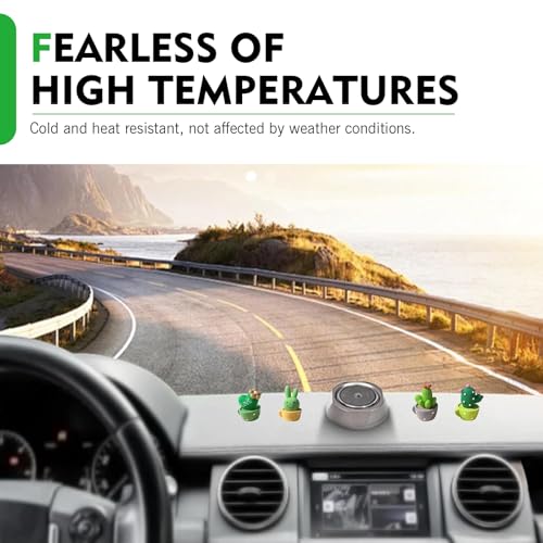 4 PCS Cute Mini Cactus Figurines, Car Dashboard Decorations, Resin Cactus Accessories, Universal Plant Decoration Accessories for Most Cars (Green)