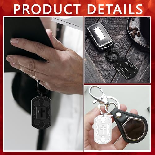 Football/Baseball/Soccer/Basketball Keychain for Men Sport Gifts for Men - color: Black, style: Soccer-joshua 1:9