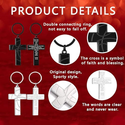Football/Baseball/Soccer/Basketball Cross Keychain for Men Sport Gifts - color: Gold, style: Basketball-isaiah 41:10