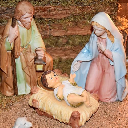 DOITOOL Baby Jesus Statue, 2.3 Inch Mini Resin Baby Jesus Figurine in Manger Nativity Collectible, Holy Infant Doll for Spiritual Collection Easter Display Christian Home Decor