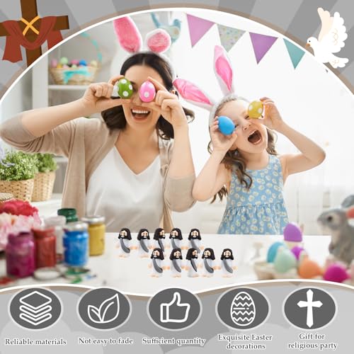 Bememo 25Pcs Mini Jesus Figure for Religious Favor,Gray - color: Gray