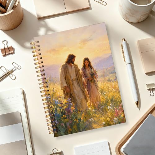 Jesus and Woman Christian Spiral Notebook 5.5 x 8.3 Inch - color: White YS-4