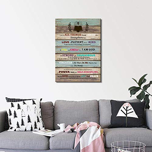 Bible Verse Christian Wall Decor Scripture Inspirational Wall Art for Living Room Bathroom Rustic Religious Gifts Teen Room Decor Be Still and Know that I am God - size: 16x24inch