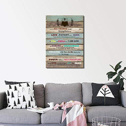 Bible Verse Christian Wall Decor Scripture Inspirational Wall Art for Living Room Bathroom Rustic Religious Gifts Teen Room Decor Be Still and Know that I am God - size: 16x24inch