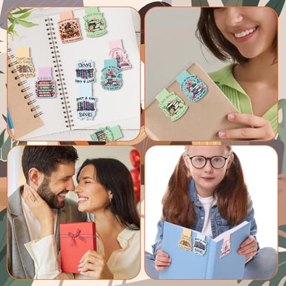 Book Lovers Magnetic Bookmark Gifts - Wxiben 8 Pcs Funny Bookmarks Magnetic for Women Bookworm Book Mark Magnets Page Markers Clip for Women Men Reading Students Teachers Librarian Supplies - style: Book Lovers