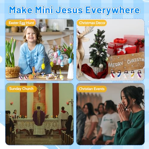 100 Pcs Little Jesus Figures, Mini Jesus Figurines in Bulk, Small Jesus Loves You Figures, Miniature Baby Jesus Resin to Hide, Pocket Gifts