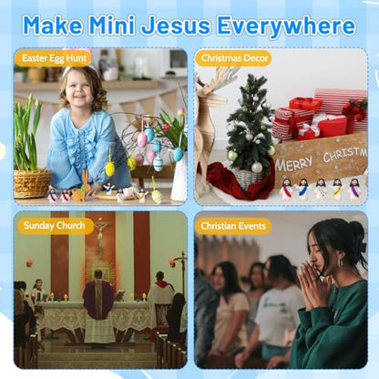 100 Pcs Little Jesus Figures, Mini Jesus Figurines in Bulk, Small Jesus Loves You Figures, Miniature Baby Jesus Resin to Hide, Pocket Gifts