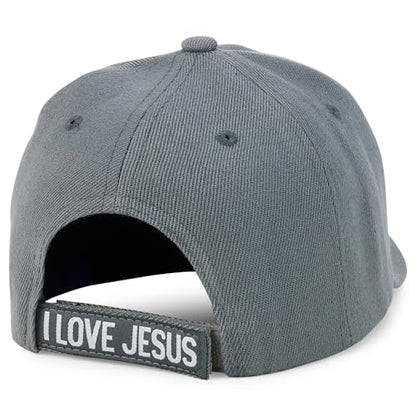 Trendy Apparel Shop Only Jesus Praying Hand Embroidered Christian Ball Cap - color: Dark Grey 3