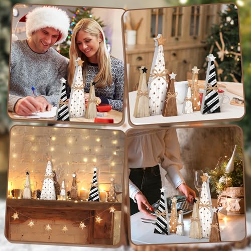 Yuntau 6 Pcs Christmas Table Decoration Wood Table Centerpiece, Xmas Tree - style: Xmas Tree