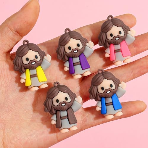 50 Pcs Mini Jesus Figures, Little Jesus Figures,Easter Egg Stuffers - color: 50pcs Jesus Love 5 Colors
