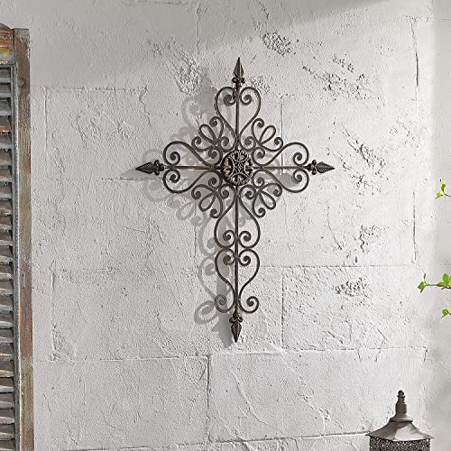 Retrome 27" H Metal Cross Wall Decor, Arrow Accents, Bronze………