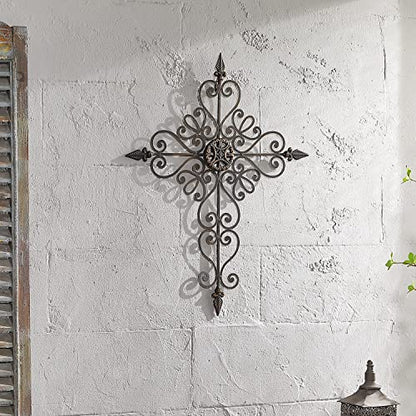 Retrome 27" H Metal Cross Wall Decor, Arrow Accents, Bronze………