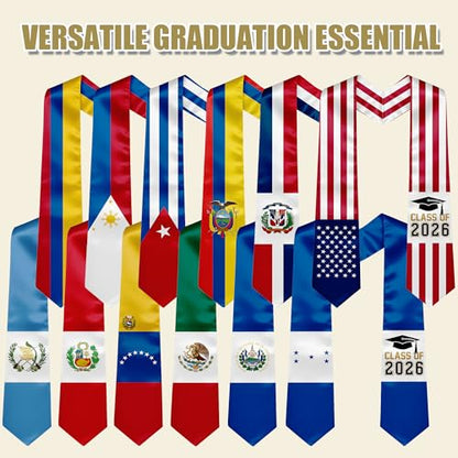 National Flag Graduation Stole Sash - 72" Long Unisex Honors Stole for Students - color: Nigeria