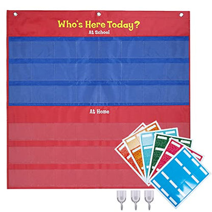 Attendance Pocket Chart for Preschool Who is Here Today, - size: Who Is Here Today