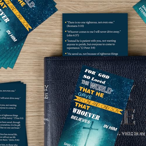 200 Pcs Gospel Tract Card Christian Inspirational Bible Verses Bookmark Salvation Cards Pocket Holy Postcard Prayer Postcards for Christian Gift.