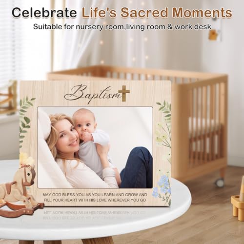 Baptism Picture Frame, Baptism Gifts for Boys Girls with Keepsake Gift Box - color: Floral Blessing 5x7