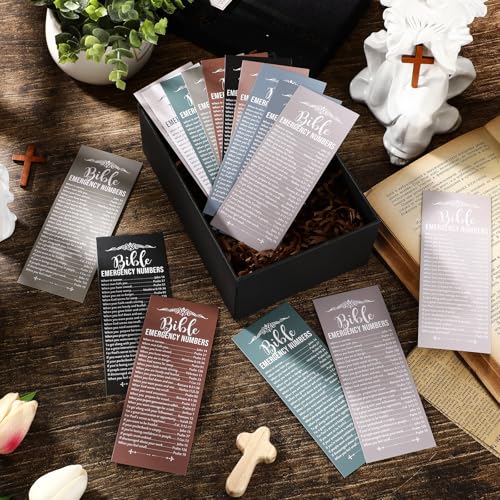Motiskyy 100 Pcs Bible Emergency Numbers Bookmark Gift, Morandi - color: Morandi