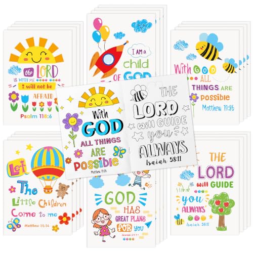 24Pcs Religious Coloring Books Bible Verses DIY Color-in Pages - color: A-bible Style ②