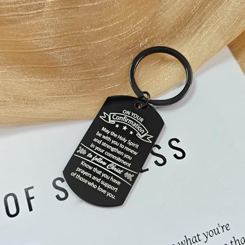 AXEN Christian Gifts for Men, Religious Keychain with Bible Verse Scripture for Dad, Son, Brother, Boyfriend - color: Confirmation