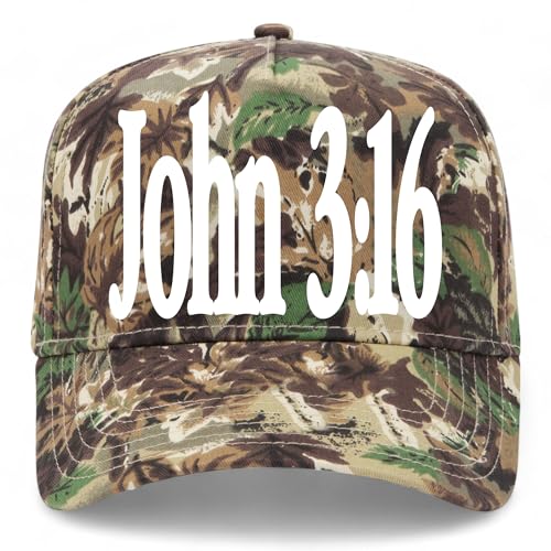 John 3:16 Hat - color: Woodland Camo