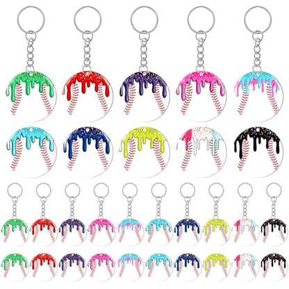 clothmile 100 Pcs Bible Verse Keychains Christian Keyrings Marble Keychains Acrylic Religious Key Rings for Women - color: Baseball