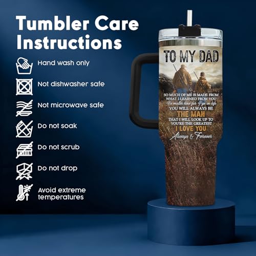 34HD Hunting Father Hunter Partner Life 40 oz Tumbler with Handle, Dad Gift - color: Hunting Father Day