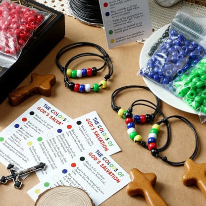 Tondiamo 1200 Pcs Plan of Salvation Bracelet Kit Gospel Bead Bracelet Bulk