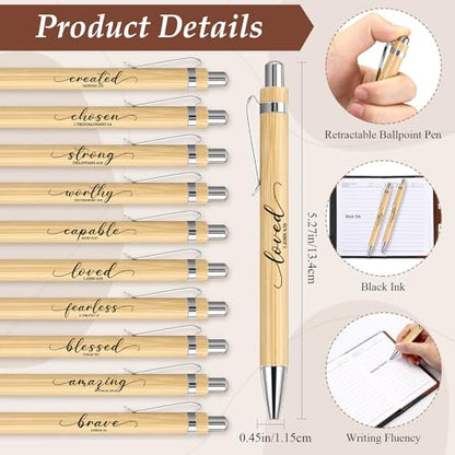 Spakon 20 Pcs Christian Prayer Journals with Pens, English Bible Words - style: English Bible Words