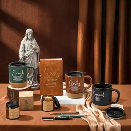 FillTouch 6 Set Christian Gift for Women Men Coffee Mug Journal Pen Candle - color: Classic Color
