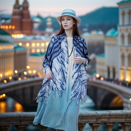 Yeieeo Boho Scarf for Women Lightweight Floral Printed Scarf Fall Winter Fashion Fringed Shawl - color: Floral 36