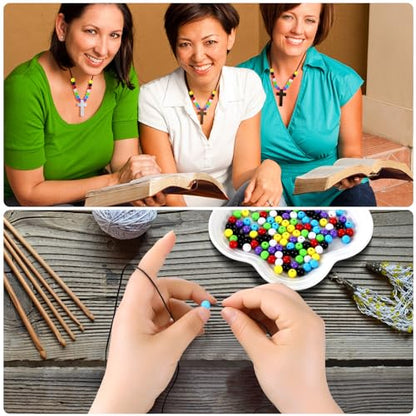 261 Pcs Wood Cross Necklace, Sunday School Crafts for Kids, Multicolor - color: Multicolor