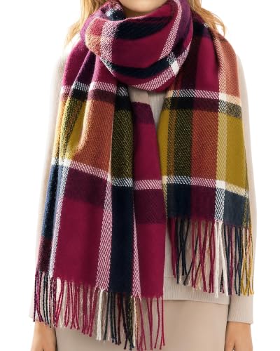 Loritta Winter Scarf for Women, Long Plaid Shawl Wraps Scarves Gifts - color: Color Lattice