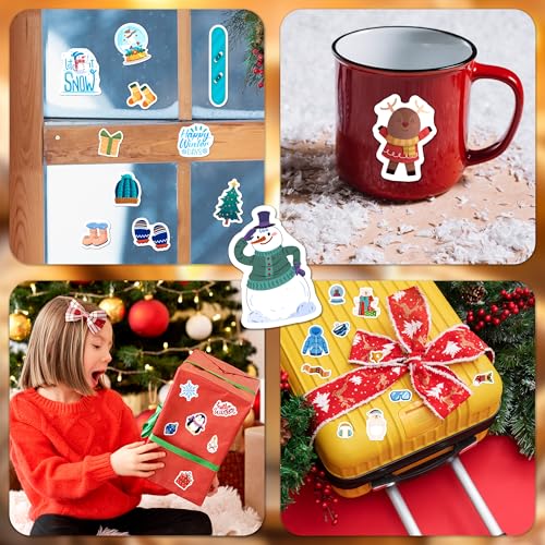 LINAYE 24 Sheets Winter Stickers for Kids, 1440 PCS Adhesive Cute Winter Snowman Stickers Bulk Pack for Kids Party Favors Gifts for Boys Girls - style: Winter 24 Sheets