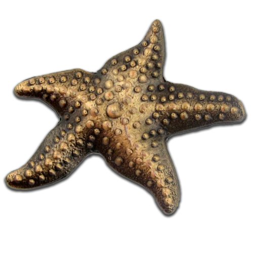 Beach & Ocean Lapel Pins - Gold & Silver Sea Life, Nautical & Tropical Designs - color: Antique Gold Starfish, size: 100 Pack