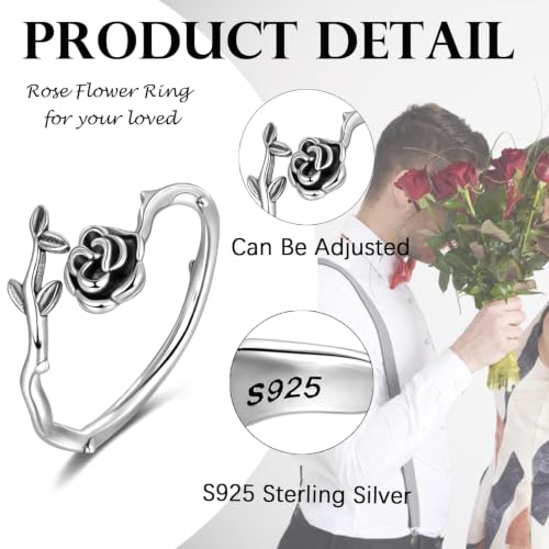925 Sterling Silver Celtic Knot Open Adjustable Ring for Women Size 4-7 - color: Rose Ring