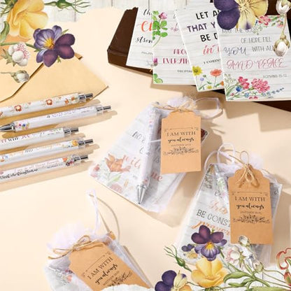 Qeeenar 200 Pcs Christian Gift Bulk Set Bible Verse, White, Floral - color: Floral, style: Floral