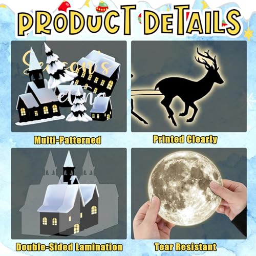 Christmas Bulletin Board Decorations Set Winter Snowy Classroom Cutouts Christmas Season Greeting Bulletin Board Decor for Xmas Party School Classroom Chalkboard Wall Favor - style: Reindeer Car