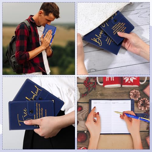 Spakon 10 Sets Christian Notebook with Pen Set, Bible Verse, Blue - color: Blue, size: Bible Verse