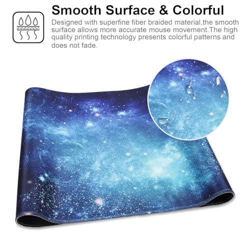 XXL Gaming Mouse Pad 35.4x15.7 Professional Large Mouse Pad & Computer Game Mouse Mat-90x40 Spacebluedot - color: Spacebluedot, size: 35.4L x 15.7W inches