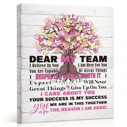 RTVJTERQ Inspirational Team Canvas Wall Art, Heartwarming Appreciation Gift, Dear My Team Positive Quote Print, 8x10 Inches Ready to Hang, Office Wall Decor - color: Quote 15
