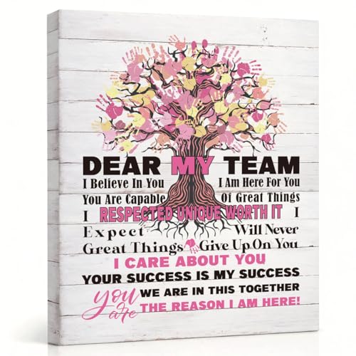 RTVJTERQ Inspirational Team Canvas Wall Art, Heartwarming Appreciation Gift, Dear My Team Positive Quote Print, 8x10 Inches Ready to Hang, Office Wall Decor - color: Quote 15