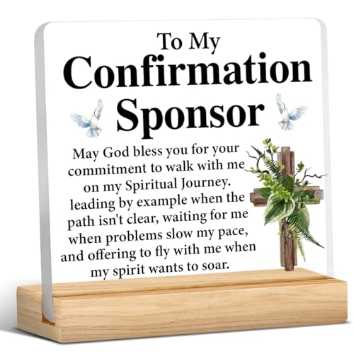 Confirmation Sponsor Gifts, Christian Baptism Acrylic Desk Sign - color: M60A09