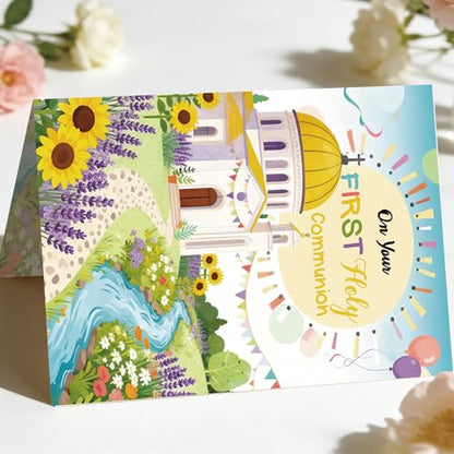 First Communion Card, Holy Communion Gift For Girls Boys - style: AM-441