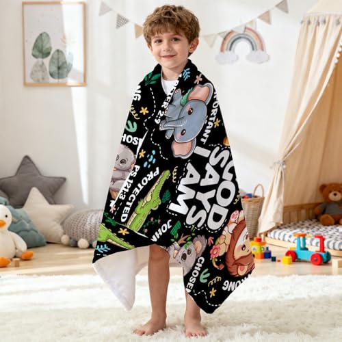 Animals Bible Blanket,Christian Gifts,God Says I Am Throw Blankets 40 x 50" - color: Bible-animals, size: 40"x50"