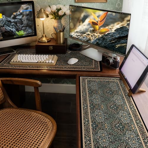 iCasso Desk Cover Mat, Office Mouse Pad,35.4x15.7in,Retro Black - color: A-retro Black