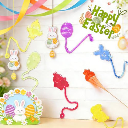 24PCS Prefilled Easter Eggs with Sticky Hands,Party Favors for Kids Easter Egg Fillers Basket Stuffers Essentials Kids Boys Girls,Easter Day Goodie Bags Stuffers Easter Eggs Hunt Game - color: Green