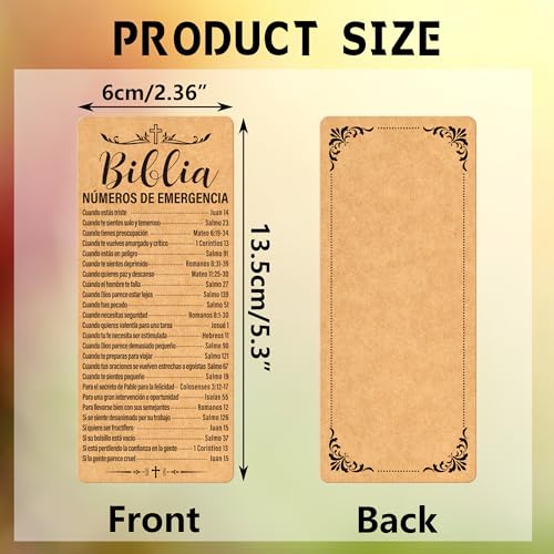 120Pcs Spanish Bible Emergency Numbers Bookmarks 2.28 X 5.31 in - color: Kraft Paper